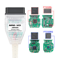 Mini V16 V17 V18 FT232RL RQ Techstream J2534 Interfaz de comunicación estándar OBD2 para Toyota Camry