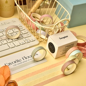 Nastro Washi acrilico impermeabile a 6 rotoli adesivo attivato con acqua - Product Image 1