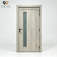 Porte intérieure en verre WPC, panneau composite pour appartement en immeuble de grande hauteur, cuisine, salle de bain, porte vitrée étanche