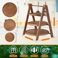 Plateaux de service en bois à 3 niveaux Marsui 12''/10''/8'' – Planche à charcuterie solide réutilisable pour fêtes et événements