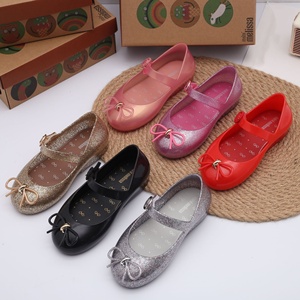 Chaussures plates en PVC pour enfants, style gelée, avec nœud, pour l'été, modèle princesse - Product Image 5