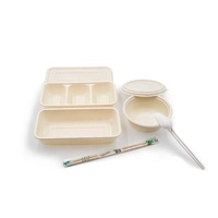 Conteneur jetable biodégradable et compostable en amidon de maïs pour plats à emporter, boîte à collation, Guangdong, épaisseur 3 mm