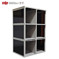 TERMEIN en stock – Meuble de rangement autoportant à 3 niveaux en acrylique et métal, grande capacité, avec serrure à code