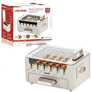 AKANE A.5423 800W Brochettes électriques Pinchos eléctricos 360 Rotation Grill <span class=keywords><strong>Kebab</strong></span> Maker BBQ Machine Easy Clean Uniform Heat - Product Image 1