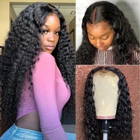 Demi Perruque Cheveux Humains Remy Indiens Bouclés Crépus 4A 4B 4C Sans Colle Tissage Cordon Serrage Longue Perruque Lace Transparente
