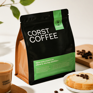 عينة مجانية مخصصة OEM ODM بسعر المصنع مسحوق حبوب القهوة مقاوم للرائحة كيس مسطح القاع مع سحاب - Product Image 1