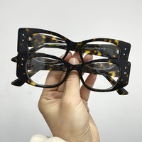 Montures de lunettes optiques en acétate épais pour femmes, tendance, grandes, verres transparents, protection des yeux, prêtes pour la lecture