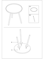 Ensemble de 3 tables basses rondes imbriquées |   Tables d'appoint avec plateau imitation bois et pieds en métal noir pour salon, chambre à coucher