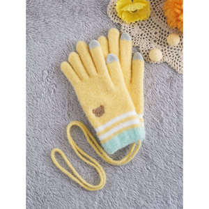 Guanti invernali gialli in cotone Emittance per bambini guanti a punta di maglia per bambini per la scena del bambino - Product Image 1