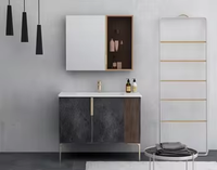 Meuble de toilette moderne de luxe haut de gamme en contreplaqué de bois meuble de salle de bain tiroirs pour appartement espaces résidentiels pour