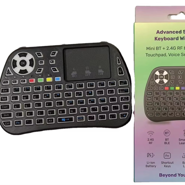 Topleo Portable RGB LED Backlit Mini Keyboard with Touchpad USB Interface Wireless Handheld Android