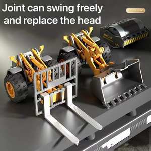 Juguete de simulación de fundición a presión para niños, modelo de vehículo de aleación, Bulldozer, carretilla elevadora, rodillo de nieve, coche de Metal - Product Image 3