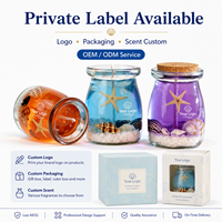 Ozean-Themen Gel-Duftkerze im Glasgefäß mit Korkdeckel, Muschel- & Seestern-Dekor, Aromatherapie-Geschenk für Zuhause & Einzelhandel