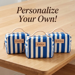 SENYU Trousse de Maquillage Portable Légère en Toile de Coton Personnalisée, Cadeau pour Demoiselles d'Honneur, Porte-Pinceaux de Maquillage, Trousse de Toilette pour Femmes avec Fermeture Éclair - Product Image 5
