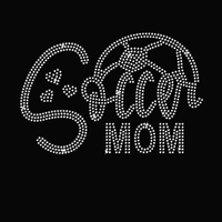 Transferts de strass personnalisés pour maman de footballeuse – Motifs thermocollants pour T-shirt