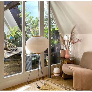 Lámpara de Pie de <span class=keywords><strong>Papel</strong></span> de Arroz Japonesa Hecha a Mano con Base Cromada, Decoración para el Hogar, Producto de Artesanía en <span class=keywords><strong>Papel</strong></span> - Product Image 6