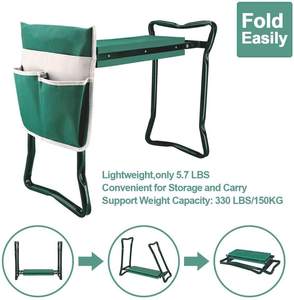 Siège de jardin profond pliable, coussin à genoux, banc, tabouret de jardin avec poignées pour le jardinage - Product Image 4