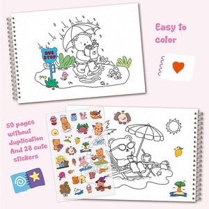 50 <b>Cute</b> Little <b>Bear</b> Sticker Set with Laser Flash Film Spiral for Children's Coloring Book - Product Image 2