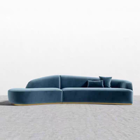 Canapé modulaire incurvé de luxe moderne en tissu, canapé sectionnel avec structure en acier inoxydable et éponge haute densité pour salon