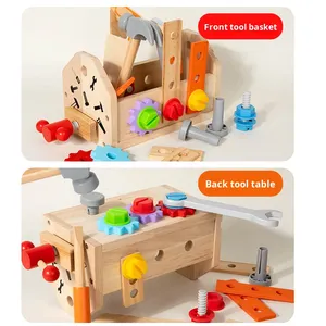 ชุดเครื่องมือไม้เสริมพัฒนาการเด็กเล็กแบบยูนิเซ็กซ์  แบบพกพา  จำลองการถอดประกอบ ซ่อมแซม  พร้อมสกรูและน็อต - Product Image 4