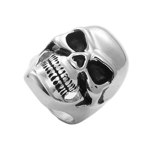 Skeleton Skull <b>Ring</b> <b>Silver</b> Men's Punk Style Retro Fashion Jewelry 260109 - Product Image 1