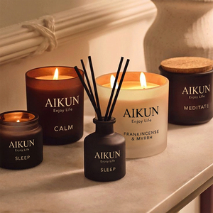 AIKUN 2026 Handmade Soy Wax Strict Quality Control Glass Jar Aromatherapy <b>Candle</b> <b>Set</b> Suitable for Relaxation Therapy and <b>Gift</b> - Product Image 1