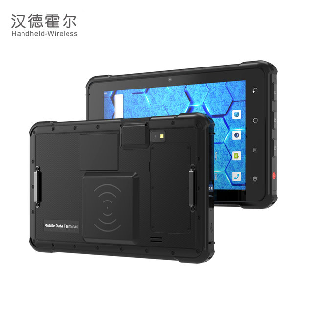 Rugged Android 10 Handheld PDA Industrial Tablet PC 33dbm UHF RFID Reader Barcode NFC Scanner 8-inch 8000mAh Battery Warehouse