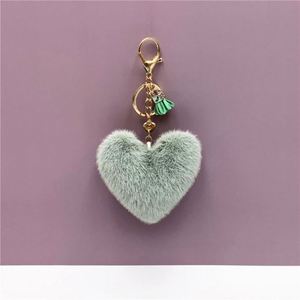 Gros pêche coeur pompons porte-clés gland mignon sac breloques pendentif amant cadeau coeur breloques porte-clés peluche pompons porte-clés - Product Image 5
