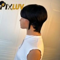 Perruque Pixie Cut sans colle en cheveux humains, vente en gros, fournisseurs de perruques en cheveux vietnamiens bruts, perruques Pixie Cut sans colle, perruques Pixie Cut couleur marron