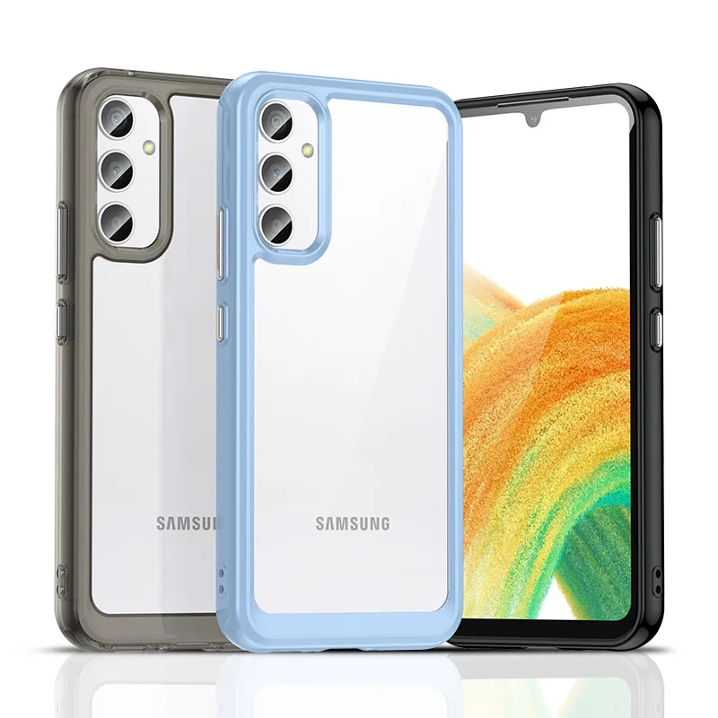 Capa transparente para Samsung Galaxy S24 S23 Ultra S22 Plus A15 A34 A54 A14 Capa de telefone translúcido Funda para Samsung Galaxy A05S