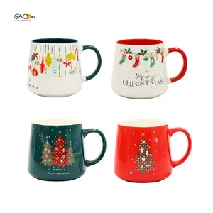 Popular new design ceramic christmas mugs Custom logo coffee cup wholesale porcelain cups for daily use