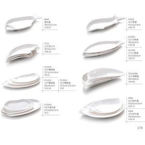 A8 <b>Melamine</b> Jade Porcelain White Fish-Shaped and Shell-Shaped Creative <b>Plate</b> for Skewers, Snacks, and BBQ - Thickened for - Product Image 2