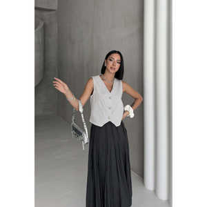 Women's Casual Buttoned <b>Vest</b> Woven <b>Denim</b> Fabric with Cotton Filling Autumn Outerwear Windproof Logo Decoration - Product Image 4