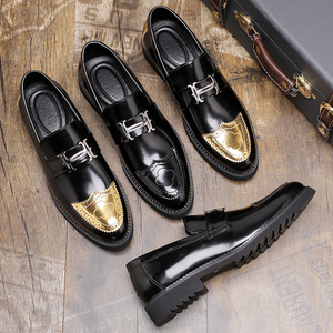 Nuove <span class=keywords><strong>Scarpe</strong></span> Eleganti da <span class=keywords><strong>Uomo</strong></span> in Pelle Dorata, Slip-on con Punta Affusolata, Stile Italiano, Taglie Grandi 46 47 48, Esportazione Europea - Product Image 2