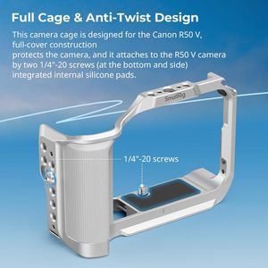 Pour SmallRig R50V caméra Cage ergonomique Silicone poignée QR plaque ARCA 1/4 "-20 filetage 3/8"-16 trous ARRI chaussure froide QD prises pour - Product Image 2