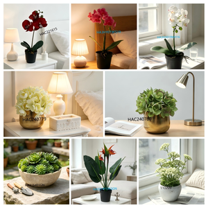 Mini plante artificielle Yucca, <span class=keywords><strong>herbe</strong></span> épée pointue dans un pot en céramique émaillée craquelée, verdure hautement réaliste pour la décoration de bureau et de la maison - Product Image 4
