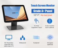 Factory 15 Inch Pos LCD TFT Touchscreen Full Flat Hd Panel Capacitive Touch Screen Monitor