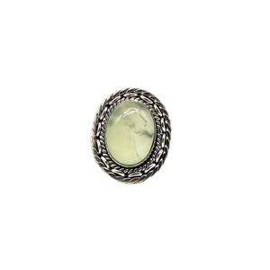 Natural Gemstones Handmade 925 Sterling Silver Prehnite Ring Trendy Elegant Bezel Setting High Quality Jewelry for Women - Product Image 1