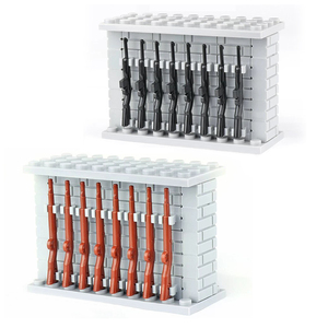 MOC Equipo de Almacenamiento para Colgar Rifles en la Pared, Bloques de Construcción Ensamblados, Piezas de Personajes, Plástico ABS, Juguete para Niños - Product Image 1