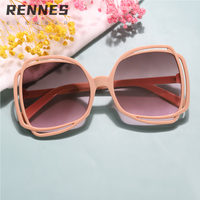 Lunettes de soleil papillon unisexe Rennes 97105 de haute qualité, monture large, cerclées, avec découpe en forme de nœud, légères, protection UV400, pour un style décontracté et tendance en extérieur