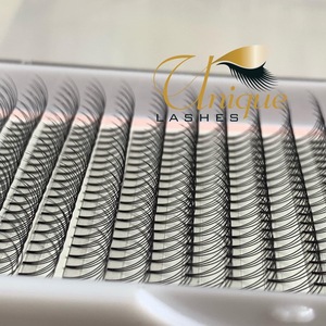 Noir de jais le plus sombre coréen PBT thermocollé 3D 4D 5D 6D 7D ventilateurs de volume préfabriqués ventilateurs de volume de base pointus extensions de cils - Product Image 2