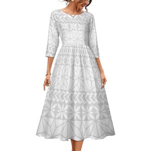 2023 nouvelle conception d'armure carrelable à la mode grande <span class=keywords><strong>taille</strong></span> <span class=keywords><strong>8xl</strong></span> robes pour femmes personnalisées O cou robes à manches courtes - Product Image 2