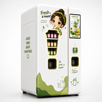 Máquina Expendedora de Smoothies Totalmente Automática, Máquina Expendedora de Jugos de Frutas Frescas y Granizados con Pantalla Táctil de 21.5 Pulgadas