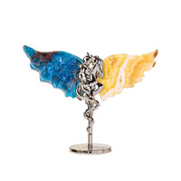 Ornements en cristal naturel en forme d'ailes de papillon, diable, ange, style européen américain transfrontalier, artisanat en cristal, ornements pour la maison