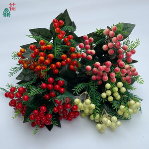 Bouquets de fruits artificiels, fleurs en soie pour la décoration de la maison, accessoires de photographie, Noël, écologiques - Product Image 1