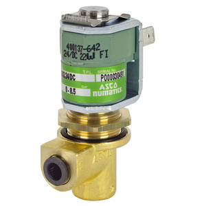 Vannes solénoïdes pilotes 24AC Rosemounts 100% ASCO257, corps en laiton, 2 voies 2/2 normalement fermées, testées IP65/IP66/IP67 - Product Image 1
