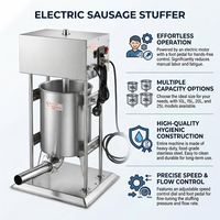 Machine à saucisses électrique automatique en acier inoxydable 10L 15L 20L 25L, machine à garnir les saucisses, machine à hot-dogs commerciale