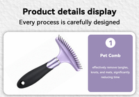 Nouvel Arrivage Kit de Toilettage Portable pour Animaux de Compagnie en TPR, Brosse Démêlante pour Chien, Peigne Démêlant pour Chat, Râteau à Sous-Poil en Acier Inoxydable