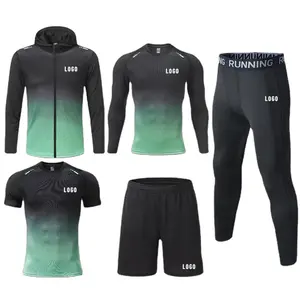 Custom Sublimation Printed Rash Guard Suit Gym Men Compression Shirts For Men Compressed Jogging Yoga Sets