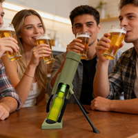 Ouvre-bouteille de bière en forme de fusée en plastique écologique 51 mm, lanceur de capsules tactique robuste, ouvre-bouteille mains libres à pousser
